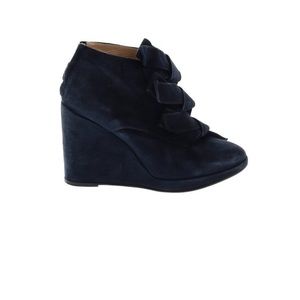 Vintage Opening Ceremony Leather/Suede Zipper Wedge Ankle Boots